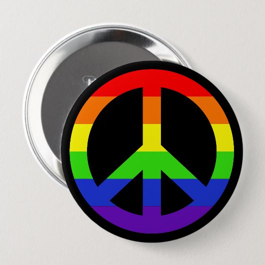 Rainbow Peace-symbool Ronde Button 4,0 Cm (Voorkant /achterkant)