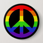 Rainbow Peace-symbool Ronde Button 4,0 Cm (Voorkant)