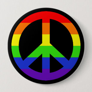 Rainbow Peace-symbool Ronde Button 4,0 Cm