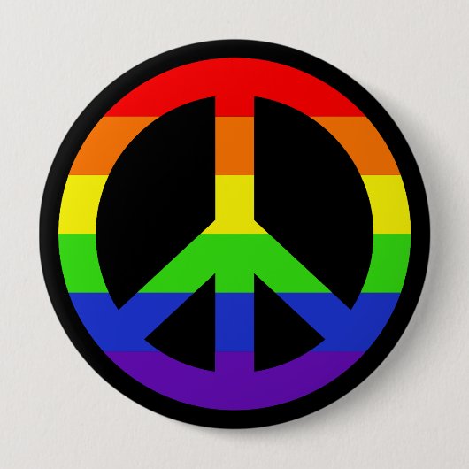 Rainbow Peace-symbool Ronde Button 4,0 Cm (Voorkant)