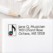 Rainbow Peace teken Muzieknotitie Retouradres Labe Etiket (Insitu)