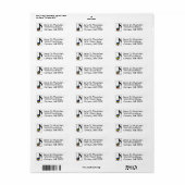 Rainbow Peace teken Muzieknotitie Retouradres Labe Etiket (Full Sheet)