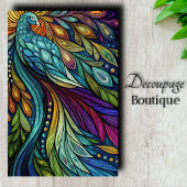 Rainbow Peacock Decoupage Tissuepapier