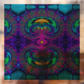 Rainbow Peacock Fractal Swirl gekleurd glas Kijk Raamsticker (Vel 2)