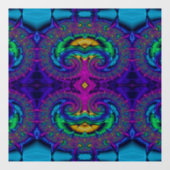 Rainbow Peacock Fractal Swirl gekleurd glas Kijk Raamsticker (Vel)
