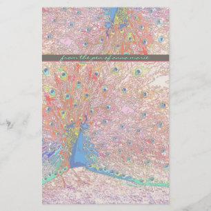 Rainbow Peacock - Gepersonaliseerde schrijfbenodig Briefpapier