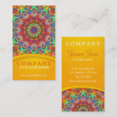 Rainbow Peacock mandala - geel Visitekaartje (Voorkant / Achterkant)