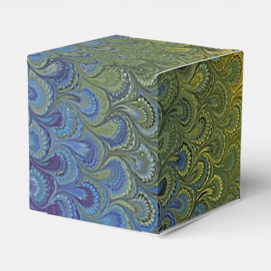 Rainbow Peacock Marble Bedankdoosjes (Achterkant)