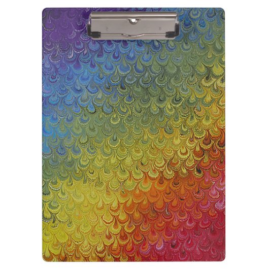 Rainbow Peacock Marble Klembord (Voorkant)