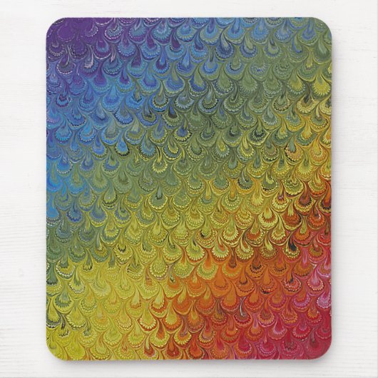 Rainbow Peacock Marble Muismat (Voorkant)