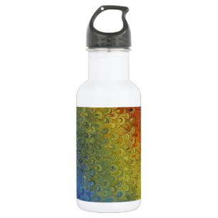 Rainbow Peacock Marble Waterfles