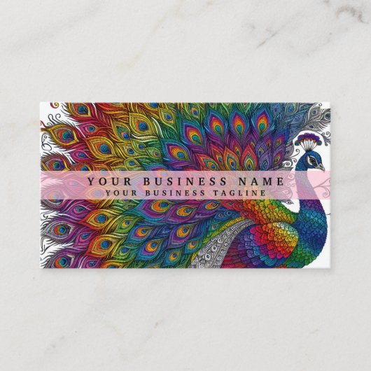 Rainbow Peacock Visitekaartje (Voorkant)