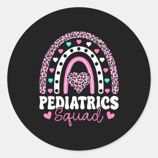 Rainbow Pediatrics Squad - Valentine's Day Pediatr Ronde Sticker (Voorkant)
