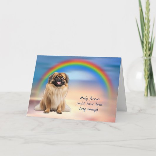 Rainbow Pekingese Hond Verlies Sympathie Kaart (Voorkant)