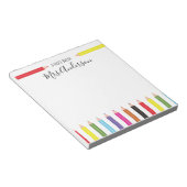 Rainbow Pencil Opmerking van de leraar Notitieblok (Schuin)