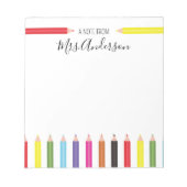 Rainbow Pencil Opmerking van de leraar Notitieblok (Voorkant)