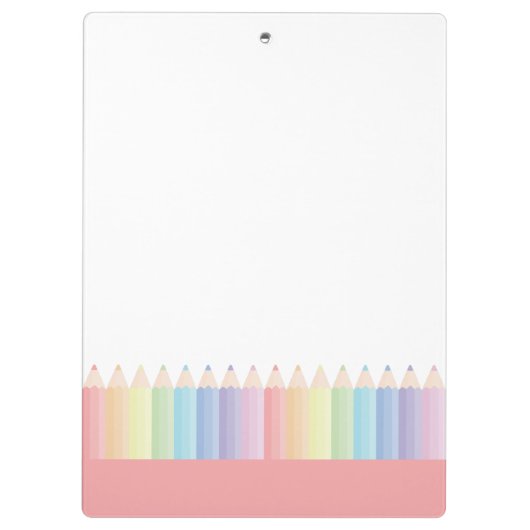 Rainbow Pencils Gepersonaliseerde Leraar Klembord (Achterkant)