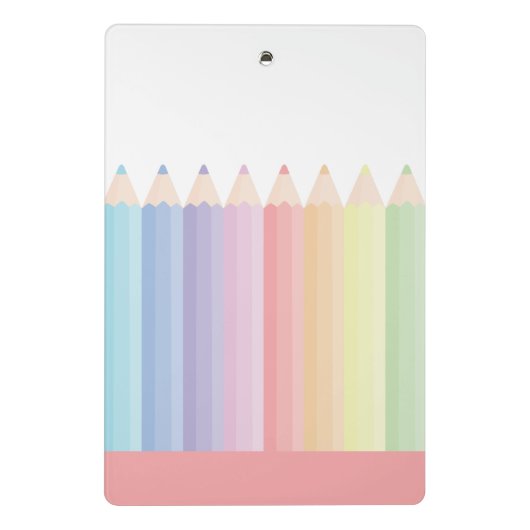 Rainbow Pencils Gepersonaliseerde Leraar Mini Klembord (Achterkant)
