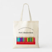 Rainbow Pencils Kindergarten Teacher Gift Tote Bag (Achterkant)