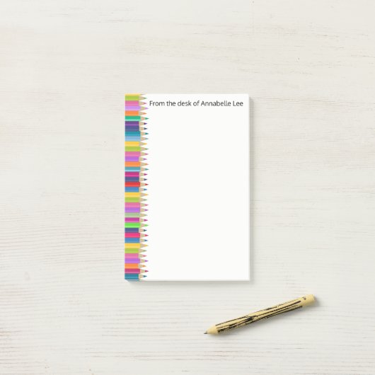 Rainbow Pencils Post-it® Notes (Op bureau)