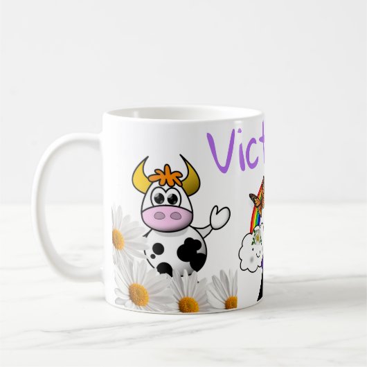 Rainbow Penguin Floral Daisy Butterfly Mok (Links)