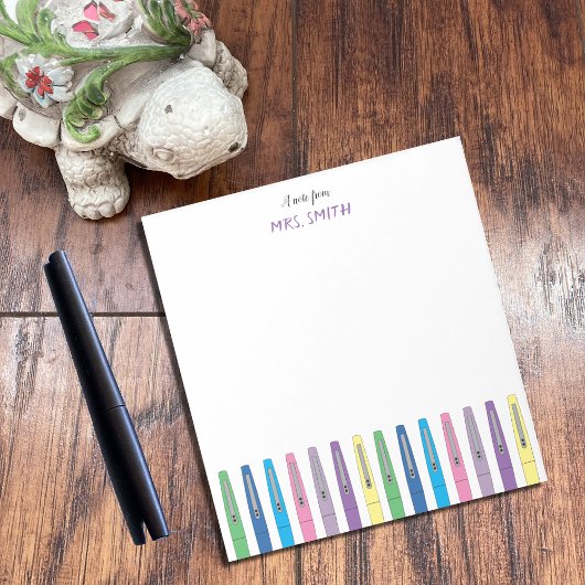 Rainbow Pens Personalized Teacher Notitieblok