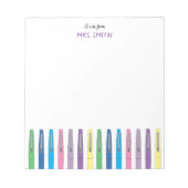 Rainbow Pens Personalized Teacher Notitieblok (Voorkant)