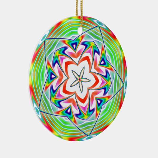 Rainbow Penta Design Keramisch Ornament (Rechts)