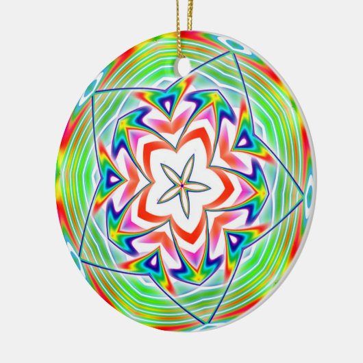 Rainbow Penta Design Keramisch Ornament (Links)