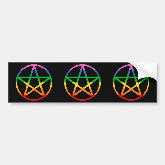 Rainbow Pentacle Bumpersticker (Voorkant)