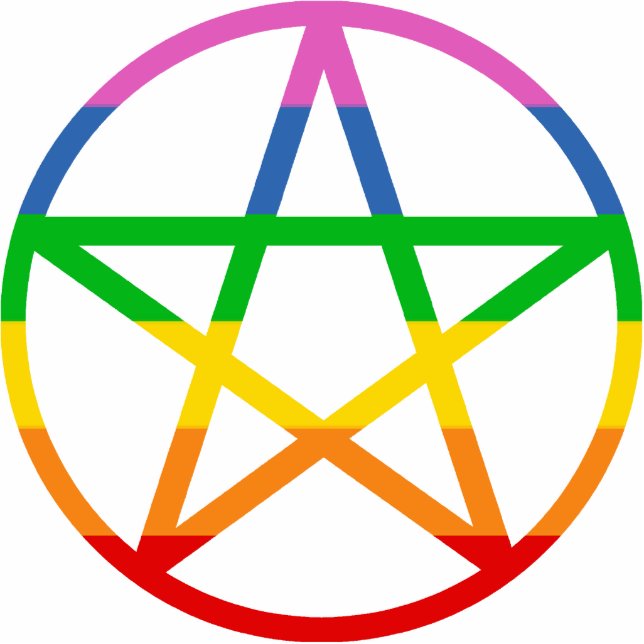 Rainbow Pentacle Fotobeeldje Ornament (Voorkant)