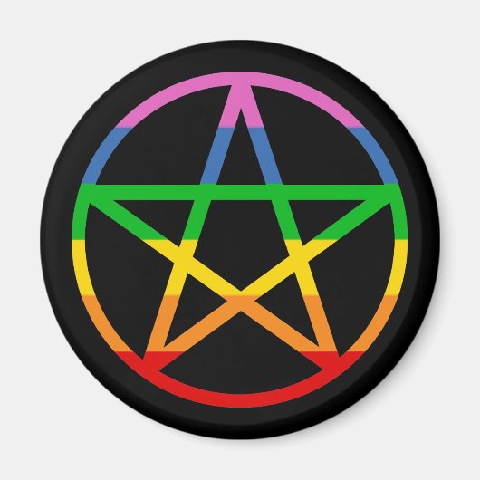 Rainbow Pentacle Magneet (Voorkant)