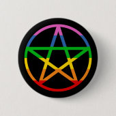 Rainbow Pentacle Ronde Button 5,7 Cm (Voorkant)