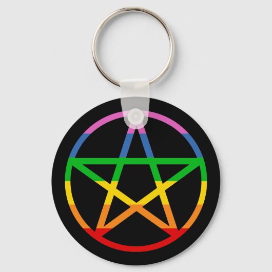 Rainbow Pentacle Sleutelhanger (Voorkant)