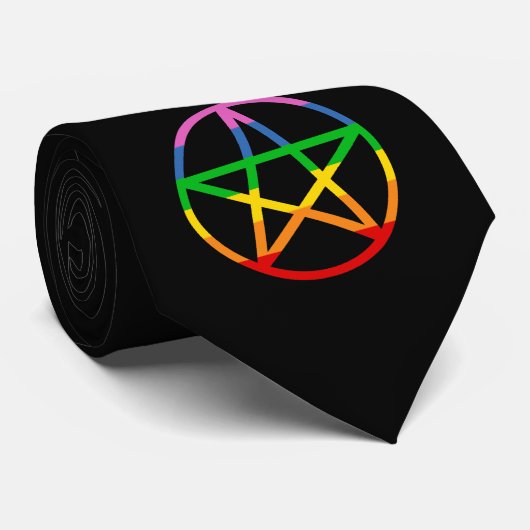 Rainbow Pentacle Stropdas (Opgerold)