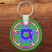 Rainbow Pentagram Sleutelhanger (Voorkant)
