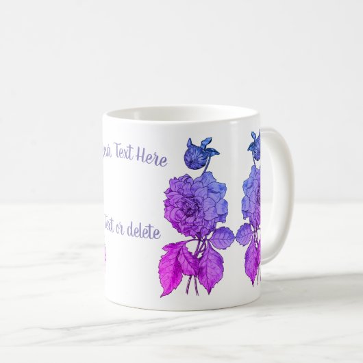Rainbow Peony, gepersonaliseerd Koffiemok (Voorkant rechts)