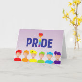 Rainbow People Gay Pride Wenskaart Kaart (Gele Bloem)