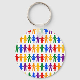 Rainbow People Pattern Sleutelhanger