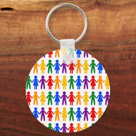 Rainbow People Pattern Sleutelhanger (Voorkant)
