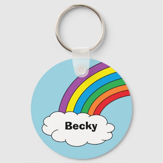 Rainbow Personalized Key Ring Sleutelhanger (Voorkant)
