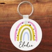 Rainbow Personalized Name Keychain Custom Gift (Voorkant)