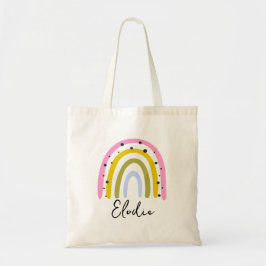 Rainbow Personalized Name Tote Bag Custom Gift