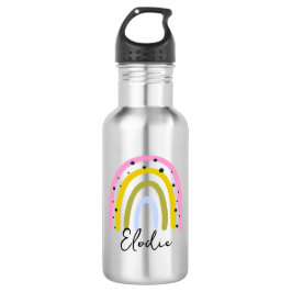 Rainbow Personalized Name Water Bottle Custom Kids Waterfles