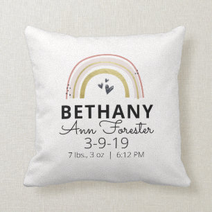 Rainbow Personalized Nursery Pillow Kussen