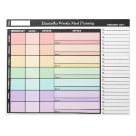 Rainbow Personalized Weekly Meal Planning Notitieb Notitieblok