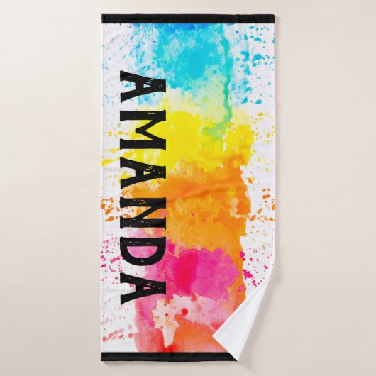 Rainbow Persoonlijke naam Badhanddoek (Badhanddoek)