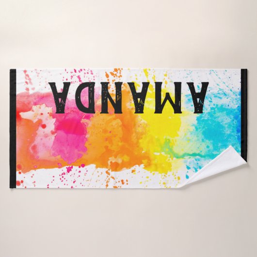 Rainbow Persoonlijke naam Badhanddoek (Badhanddoek)