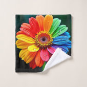 Rainbow Petal Flower Art Bad Handdoek (Wasdoekje)