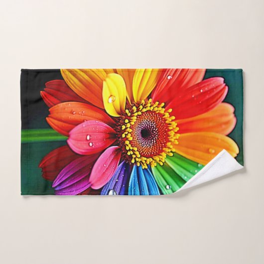 Rainbow Petal Flower Art Bad Handdoek (Handdoek)